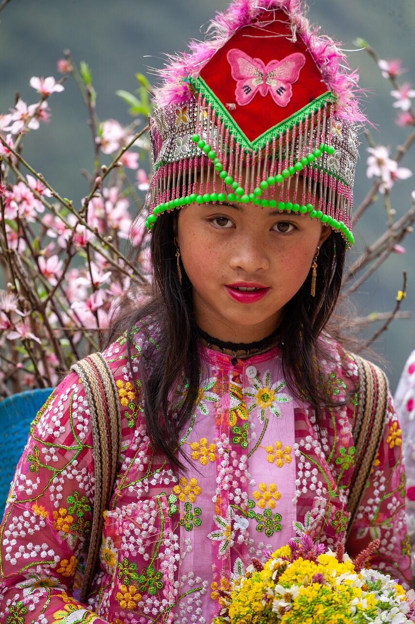 Ethnic Girl in Dong Van Old Market, Tuyen Quang Province